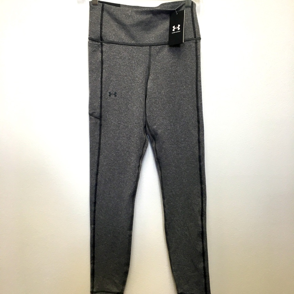 Under Armour Compression High Rise Full Length Leggings Medium Gray Athletic - Picture 1 of 10
